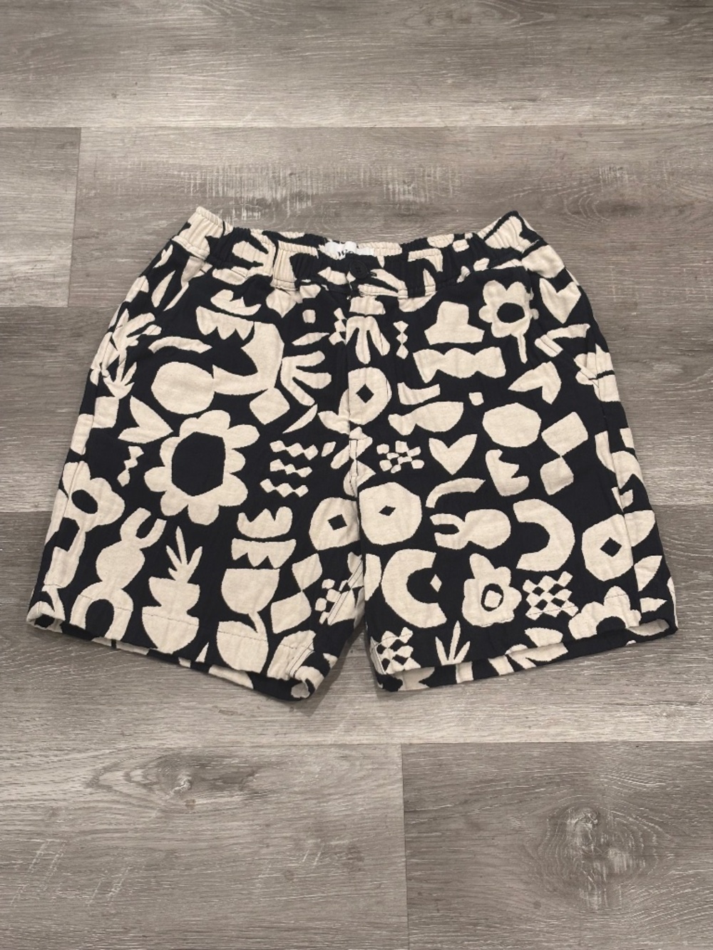 Wax London Kurt - Black And Ecru Spin Jacquard Shorts Mens 32